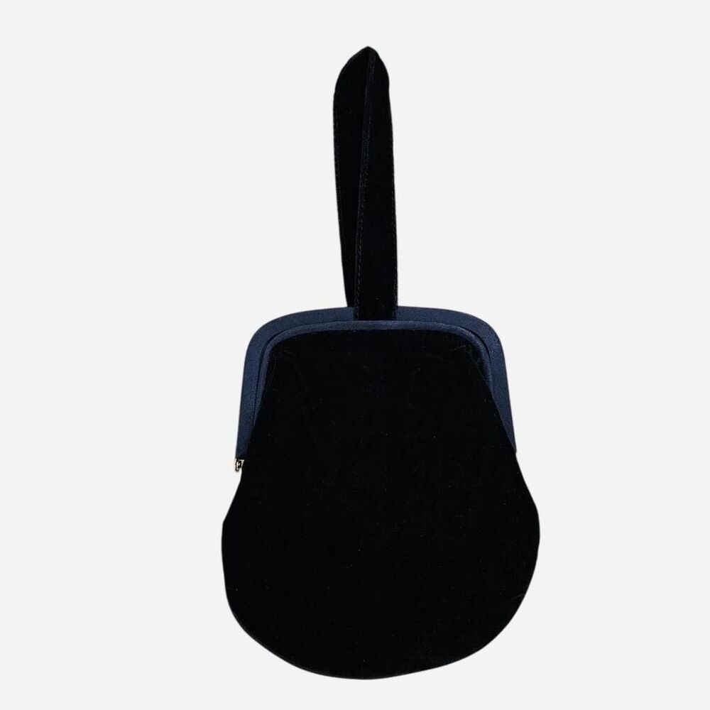 glam formal black velvet evening bag